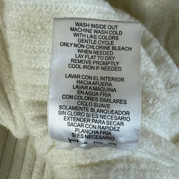 gbGIRLS Cable Knit Ribbed Sweater White Girls Size L Pullover, Mock Neck - Picture 9 of 11